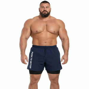 OEM <b>Men's</b> Dual Layer Gym <b>Shorts</b> Plus Size Breathable Sports Training <b>Shorts</b> <b>Men</b> 2 in 1 Workout <b>Shorts</b> Quick Dry Running <b>Shorts</b> - Product Image 3
