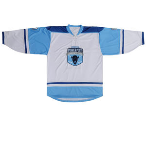 Maillot de hockey sur glace unisexe personnalisé de haute qualité, pull de sport avec lettres et numéros brodés, 100 % polyester, impression par transfert thermique rapide - Product Image 3