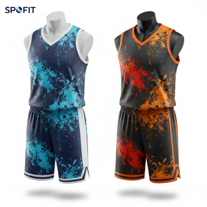 ชุดเสื้อบาสเก็ตบอล SPOFIT ลายพิมพ์เรขาคณิต คอวี แขนกุด ระบายเหงื่อ แห้งเร็ว สำหรับผู้ใหญ่ ใส่ได้ทั้งชายและหญิง - Product Image 6