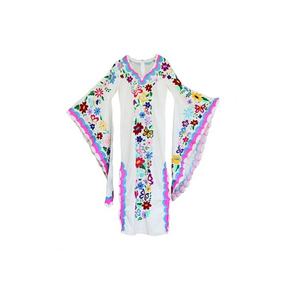 Moderno Boho Chic tejido Digital Maxi Vestido Mujer lujo colocación bordado Batwing manga suelta algodón Casual verano XL tamaño - Product Image 3