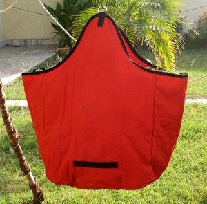 Canvas Horse Hay Bag <b>Slow</b> Feed Durable Hay <b>Feeder</b> Round Opening Stable Feeding Bag Heavy Duty Horse Use Bag - Product Image 3