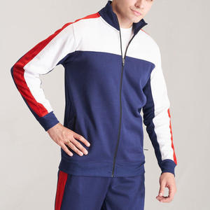 Chándal Deportivo para <span class=keywords><strong>Hombre</strong></span>, Color Azul Marino, Cierre Completo, con Bloques de Color Rojo y Blanco, Bolsillos Laterales, Transpirable, Estilo Casual, Corte Regular, para Otoño - Product Image 6