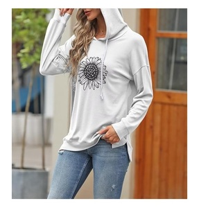 Pull à capuche d'hiver confortable pour femme, 100 % coton, à manches longues, col tombant, imprimé, best-seller, provenant du Bangladesh - Product Image 3