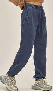 <b>Men's</b> Acid Wash Joggers Casual Cotton Sweatpants Elastic Waist Drawstring <b>Cuffed</b> <b>Trousers</b> - Product Image 4