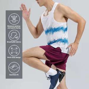 Breathable Men's Mesh 100% Cotton Eco-Friendly Quick Dry <b>Loose</b> Sleeveless <b>Tank</b> <b>Top</b> for Gym Fitness Workout - Product Image 1