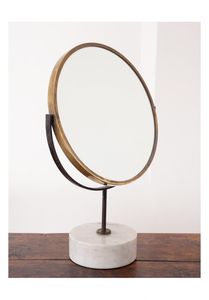 กระจกดีไซน์หรูหรา กระจกแต่งหน้าดีไซน์เนอร์ กระจกตกแต่งฐานหินอ่อน กระจกแต่งหน้าทันสมัย ​​กระจกมินิมอล กระจกสไตล์มินิมอล - Product Image 6