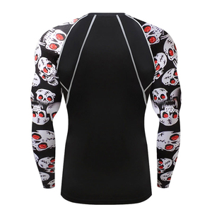 Affordable custom men rash guard compression fit OEM polyester quick dry breathable fabric for <b>surfing</b> swimming and gym training - Product Image 3