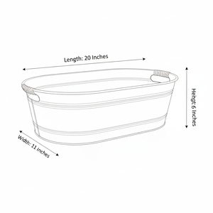 Headway Crafts - Macetero Ovalado Grande Galvanizado Gris, Recipiente Galvanizado para Enfriar Vino - Product Image 4