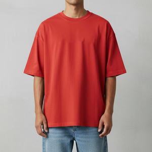 เสื้อยืดผู้ชายทรงโอเวอร์ไซส์ ผ้าฝ้าย 100% คุณภาพพรีเมียม ทรงบ็อกซี่ ไหล่ตก คอกลม ผ้าถักยาวพิเศษ ป้องกันการเป็นขุย - Product Image 1