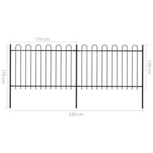 Clôture de jardin noire 141,3''x47,2'' avec sommet en arceau, treillis et portails en acier - Product Image 5