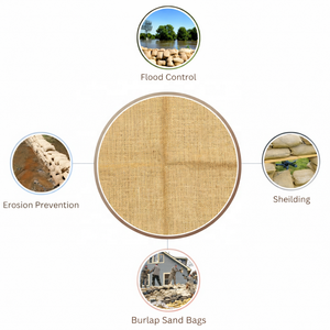 Sac de sable de qualité 1 pour machine à remplir à grande vitesse, 35x17 pouces, coutures renforcées en jute lourde pour les barrières de construction, la préparation aux tempêtes - Product Image 3
