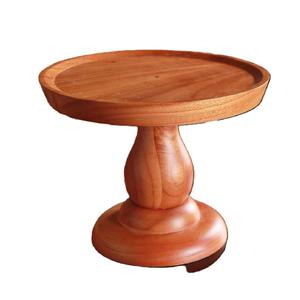 Soporte Redondo de Madera para Postres y Alimentos, de Alta Calidad, Color Marrón Pulido, Decoración para Fiestas de Cumpleaños, Soporte y Plato para Pastel de Latón - Product Image 1