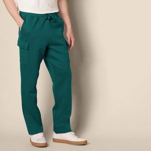 Pantalones Deportivos de Forro Polar Verde para Hombre, Cintura Elástica con Cordón, Bolsillos Laterales, Ropa Casual de Otoño - Product Image 2