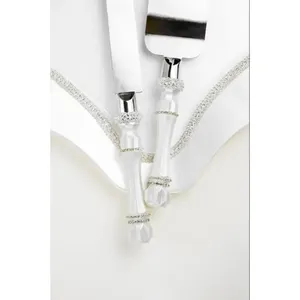 Elegante juego de metal para servir pasteles y queso, ideal para bodas y reuniones, decoración elegante para el hogar o un regalo con tacto. - Product Image 3