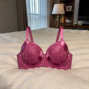 Soutien-gorge push-up brodé à armatures en tricot uni pour l'été, 7 couleurs, grande taille, dos en T, pour femme, bonnet E, confortable et respirant - Product Image 5