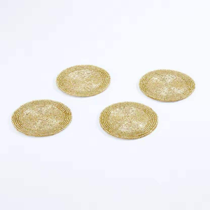 Hot Selling <b>Beaded</b> <b>Coasters</b> Drinks Tea Cups Mugs Glass <b>Beaded</b> <b>Coaster</b> Round Shape Random Multi Design & Colors <b>Coasters</b> - Product Image 2