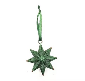 <b>Christmas</b> Hanging Metal Star Ornament Blue Glitter Decoration for <b>Tree</b> Home Party Holiday Decor Gift Piece Hanging Pendant - Product Image 4