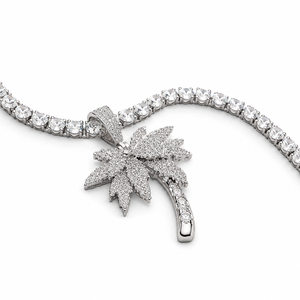 Colgante de Cruz con Pequeña Árbol de Coco, Plata de Ley 925, Moissanita Certificada GRA, Estilo Iced Out, Joyería Unisex Hip Hop - Product Image 4