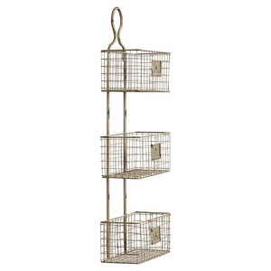 Durable Iron Wall <b>Hanging</b> <b>Basket</b> for Kitchen Bathroom Bedroom Living Room Decorative Storage and Organization - Product Image 1
