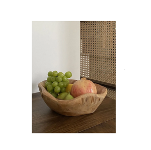 Fruteros de madera de acacia, cuenco decorativo con pedestal, cuenco grande de madera para utensilios de cocina, hecho a mano, mejor pulido. - Product Image 5