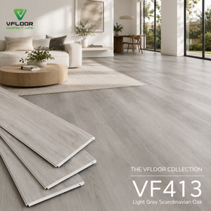 VFLOOR Modern <b>Light</b> Grey <b>Oak</b> SPC Flooring Waterproof Fireproof Wear Resistant Rigid Core Vinyl Plank Interlocking From Vietnam - Product Image 1