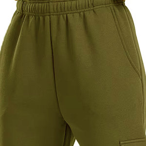 Pantalones Deportivos Elegantes de Cintura Alta para Uso Diario, Diseño Personalizado, Pantalones Casuales de Felpa con Bolsillos para Mujer - Product Image 3