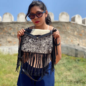 Bolso cruzado de piel de vaca con pelo real y flecos, bolso de mujer occidental, bolso de cuero genuino marrón, bolso de Venta caliente, regalos para ella - Product Image 2