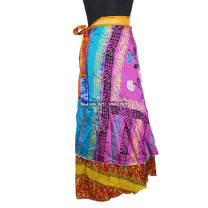 Sale!!!!!! Pareo Sarong Cover-Ups <b>Beach</b> Swimwear Silk Wrap Around Long Skirt 2 Layer Reversible <b>Magic</b> Silk Saris Wrap Long Skirt - Product Image 4