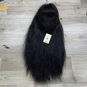 Cabello Humano Vietnamita al por Mayor con Nudos Pequeños, Cierre de Encaje sin Pegamento, Cabello Vietnamita Virgen Negro Natural, Peluca con Cierre HD Suizo 5x5 - Product Image 2