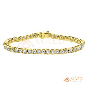 18K Gold Plated Round Cut Moissanite Tennis Bracelet For Women Manhattan Luxury Fashion Jewelry <b>Gift</b> Design - Product Image 5