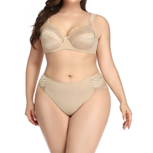 Ensemble de lingerie en dentelle pour femmes, soutien-gorge sans armatures respirant, ensemble de culottes en nylon et coton, doux et confortable, sous-vêtements pour femmes, OEM personnalisé - Product Image 3