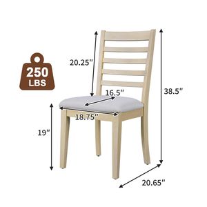 7-Piece Extendable <b>Dining</b> <b>Table</b> Set 18\" Move Leaf 78\" <b>Rustic</b> Wooden Kitchen <b>Table</b> <b>Farmhouse</b> Style 6 Piece Set for <b>Dining</b> Room - Product Image 1