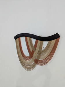 Décoration murale en macramé bohème, design géométrique abstrait, décoration de salon, œuvre d'art unique - Product Image 5