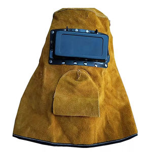 Vente en gros, personnalisable en usine, cagoule de soudeur en cuir croûte de qualité supérieure, respirante, ignifuge, imperméable et résistante au feu - Product Image 1