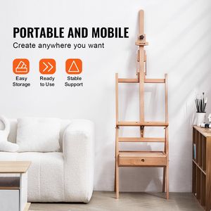 Artisti di faggio H-Frame cavalletto da Studio porta arte tela fino a 36 \ "per lavoro in Studio - Product Image 4