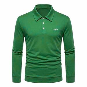 Camiseta Polo de Manga Larga para Hombre, 100% Algodón de Alta Calidad, Tejido de Punto, Transpirable, de Secado Rápido, con Botones, Diseño Personalizado - Product Image 3