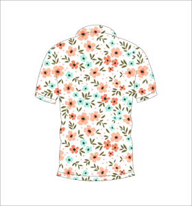 Camiseta Polo Personalizada con Estampado Floral Pequeño, Manga Corta, Informal, Verano, Estampado Completo, para Hombre y Mujer - Product Image 5