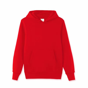 Sudadera con Capucha Roja para Hombre, Corte Regular, Color Sólido, Informal, Tejida, Manga Larga, Diseño con Bolsillos, Ropa de Otoño - Product Image 5