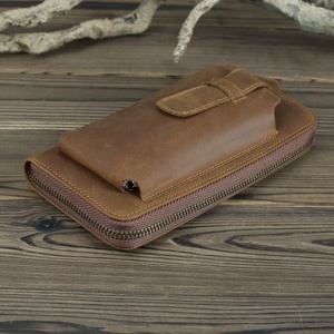 Portefeuille long en cuir avec pochette pour téléphone Pochette longue véritable pour hommes femmes Vintage MBF-0781 - Product Image 5