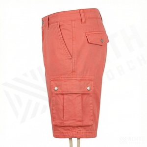 กางเกงขาสั้นผู้ชายผ้าฝ้าย 100% คุณภาพดีขายดี 6 กระเป๋า ดีไซน์แบบคาร์โก้ สีสันตามสั่ง สำหรับฤดูร้อน - Product Image 3