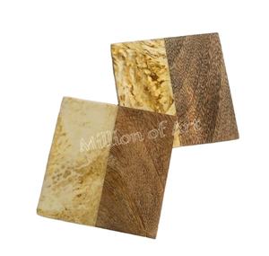 Meilleur ensemble de sous-verres en bois et en résine classique écologique et logo personnalisable de tapis de tasse pour tasse et résine époxy - Product Image 1