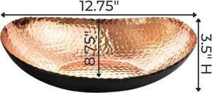 ถาดใส่กุญแจทองแดงชุบเคลือบลายตอกด้วยมือ สำหรับโต๊ะทางเข้า ถาดตกแต่ง ถาดใส่ผลไม้ ของตกแต่งกลางโต๊ะ ที่จัดระเบียบสไตล์โมเดิร์น - Product Image 5