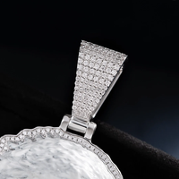 Pendentif Aigle Hip Hop Moissanite Diamant Givré en Argent Sterling 925, Coupe Ronde Brillante, Certifié IGI, Plaqué Or, pour Fête