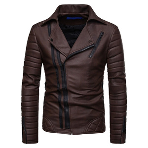 Chaqueta de Motociclista Personalizada para Hombre, de Cuero Sintético, Cortavientos, con Cierre, para Invierno, Venta al Por Mayor OEM - Product Image 3