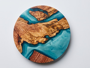 Customizable Size Square Wood Epoxy <b>Coasters</b>-Modern Design Eco-Friendly Durable Handmade Non-Toxic Food Grade No Holder <b>Set</b> - Product Image 1