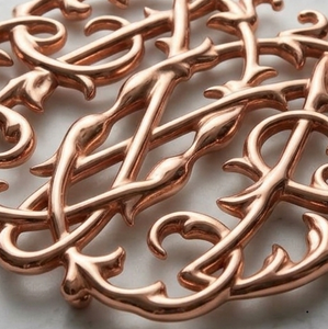 Rose Gold Stainless Steel Round Trivet Heat Resistant Pot Pad Monogram Letter <b>Table</b> <b>Mat</b> - Product Image 3
