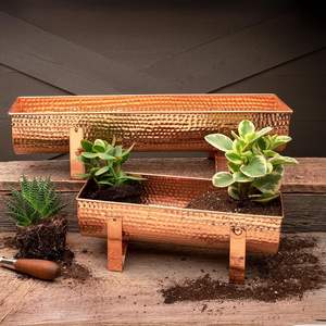 Jardinière élégante en cuivre pour fenêtre, intérieur/extérieur, pot de fleurs de jardin, cuivre massif, résistant à l'eau, écologique - Product Image 2