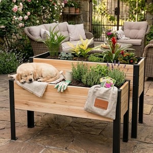 Wooden Planter Box Raised Garden Bed for Flowers and Green <b>Plants</b> Durable Planter <b>Pot</b> Outdoor Garden Farmhouse Design Vietnam - Product Image 5