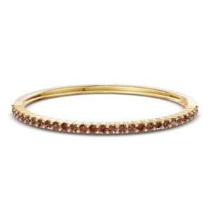 Eternity 14k Gold Round Cut Embrace Brown Color Lab Grown Diamond Openable <b>Bangle</b> <b>Bracelet</b> Available In (1 Ct. Tw.) At Wholesale - Product Image 1