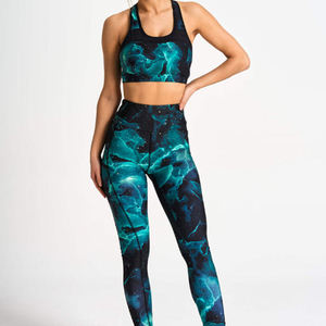 Conjuntos Deportivos de Yoga para Mujer, Cómodos, Transpirables, de Secado Rápido, con Patrón Sólido, Elásticos, con Cintura Elástica, Última Tendencia - Product Image 1